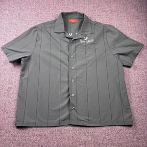 Negative Space New York Men's Boxy Pinstripe Button Up Camp Shirt Grey Sz L
